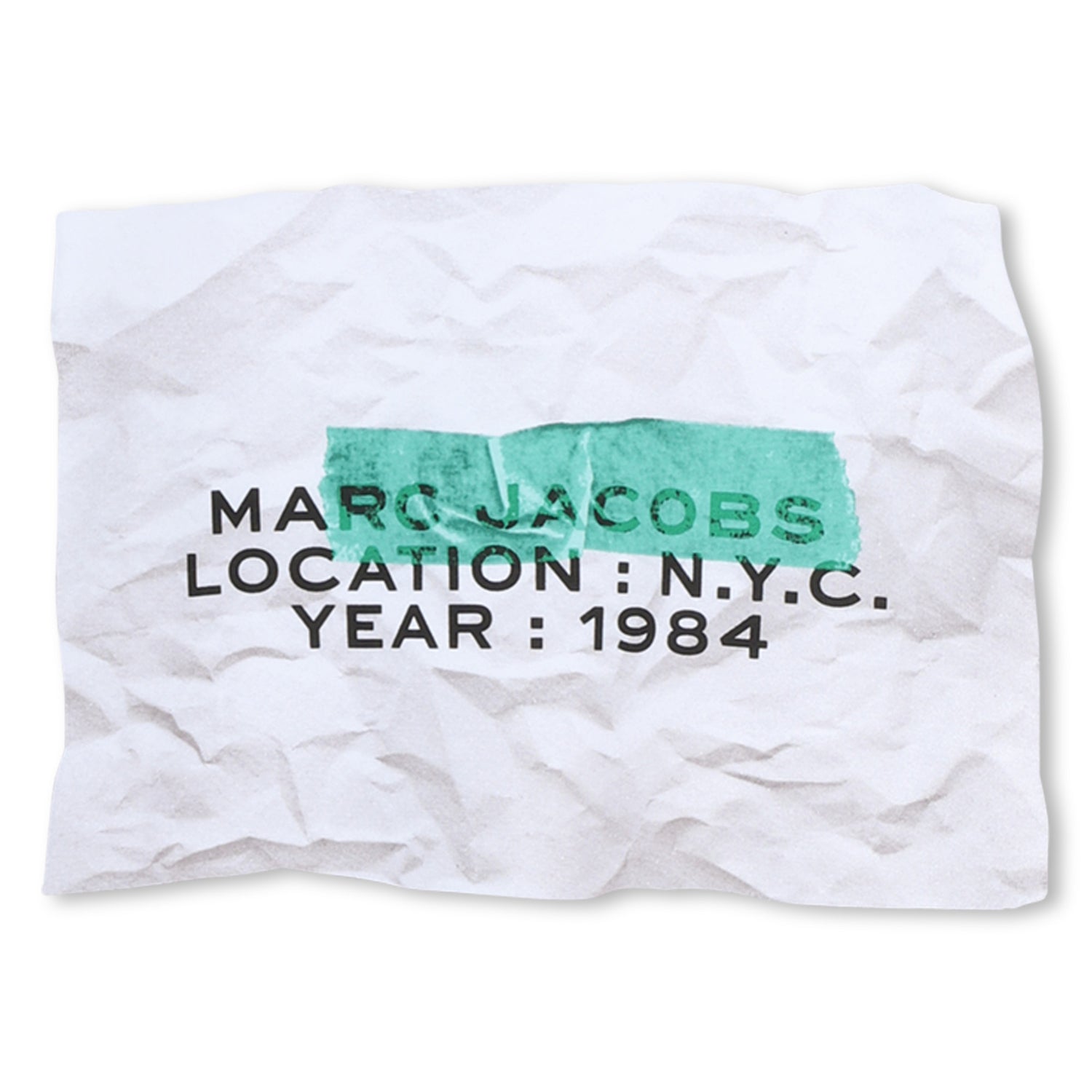 White Cotton T Shirt with Textured Front Print The Marc Jacobs