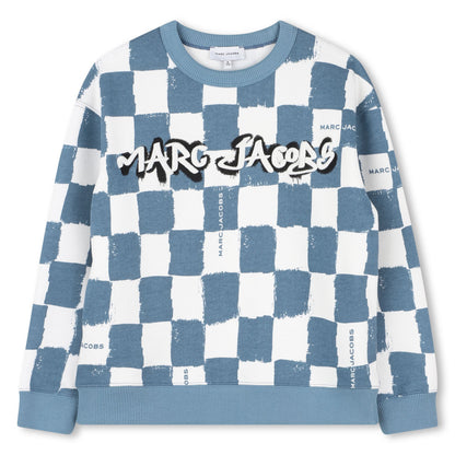 Blue Checkered Cotton Sweatshirt The Marc Jacobs