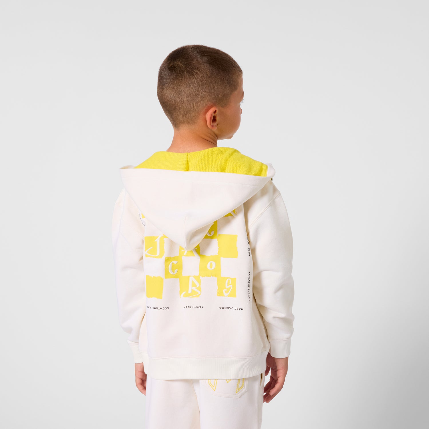 Cream Two Tone Zip Hoodie The Marc Jacobs