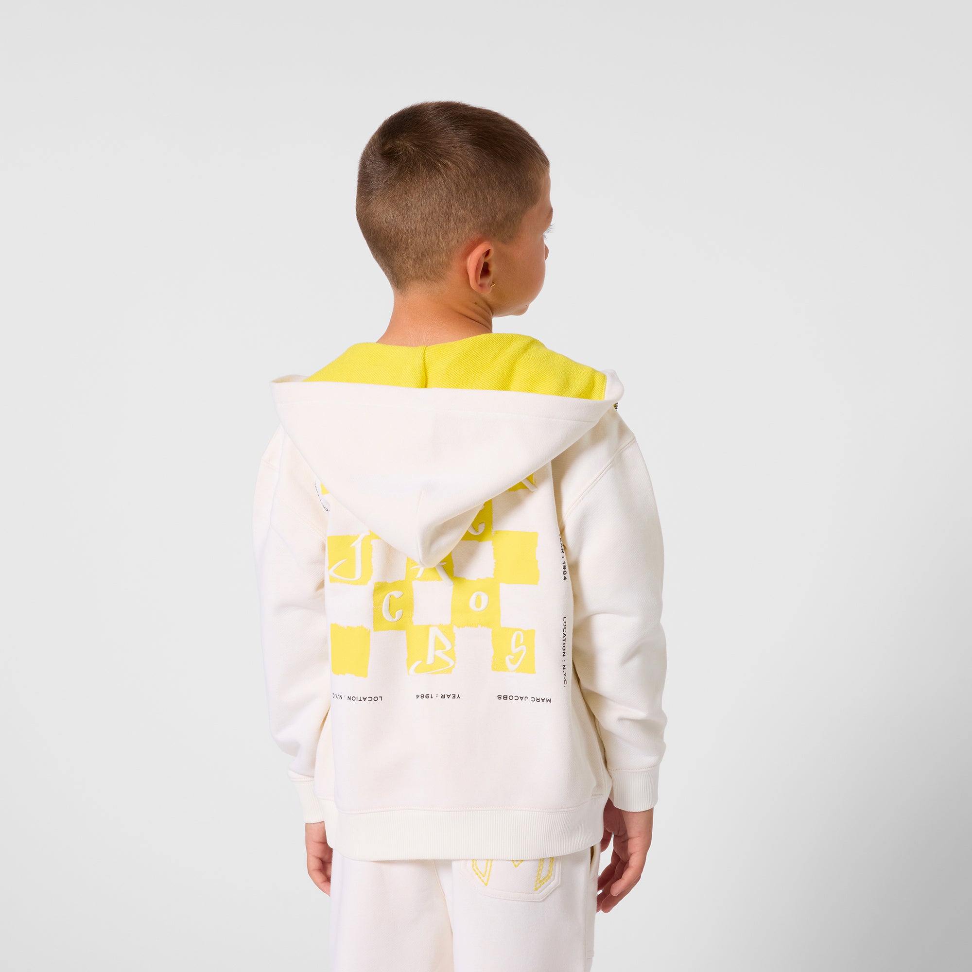 Cream Two Tone Zip Hoodie The Marc Jacobs