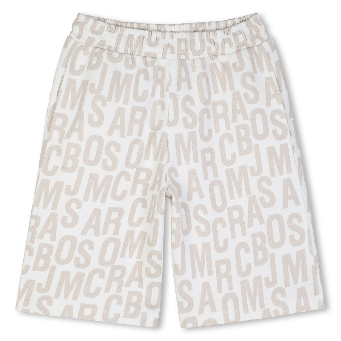 Organic Cotton Fleece Monogram Shorts With Elasticated Waist, Cream The Marc Jacobs