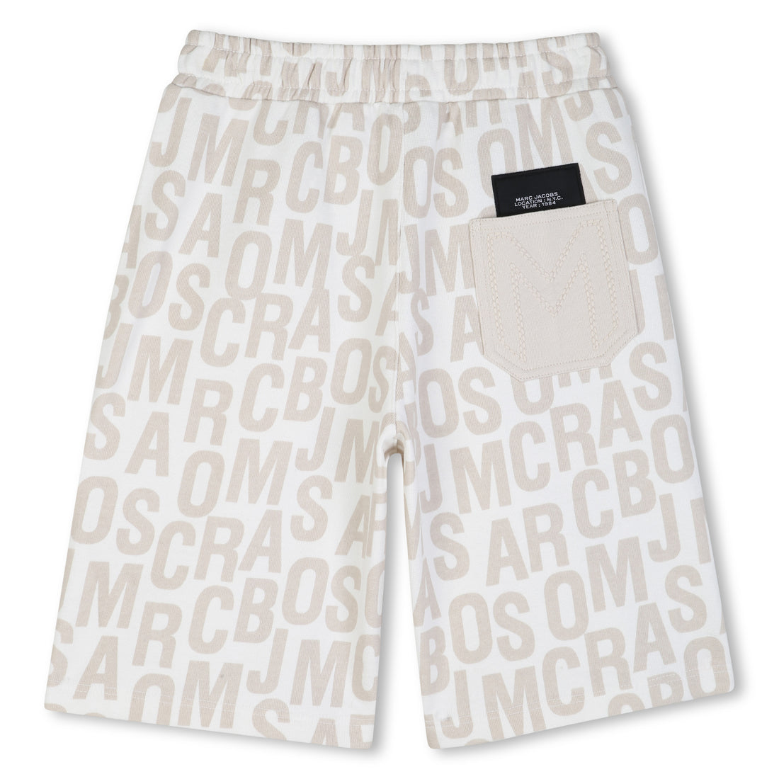 Organic Cotton Fleece Monogram Shorts With Elasticated Waist, Cream The Marc Jacobs