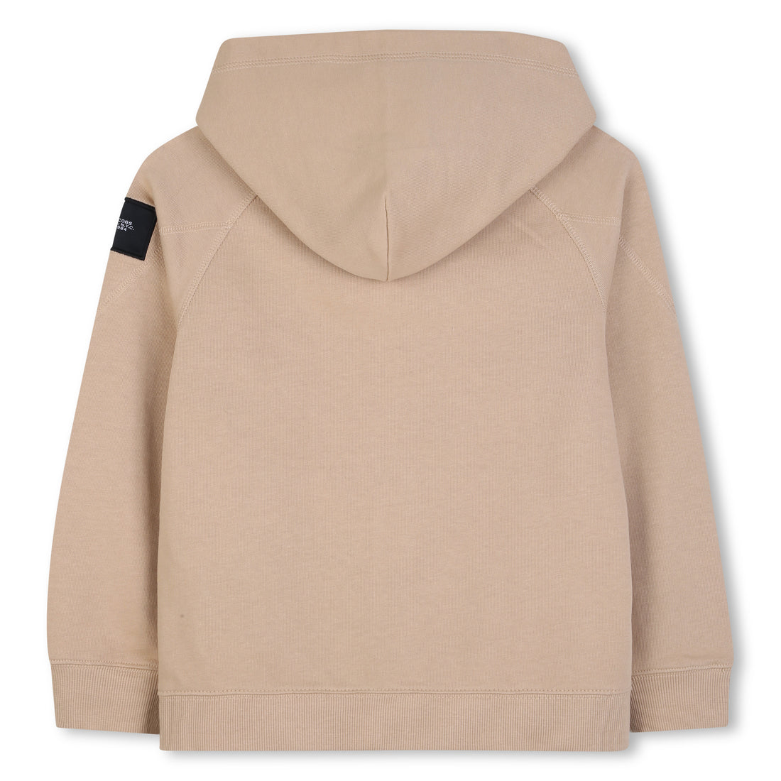 Organic Cotton Fleece Zip Hoodie With Branded Tape, Beige The Marc Jacobs