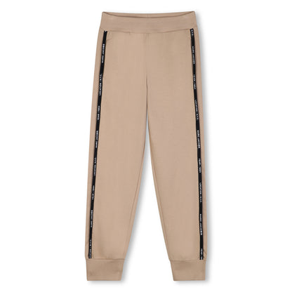 Beige Fleece Jogger Pants with Side Logo Trim The Marc Jacobs