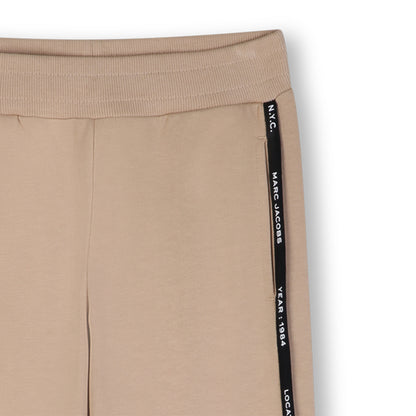 Beige Fleece Jogger Pants with Side Logo Trim The Marc Jacobs