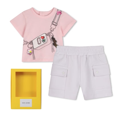 Pink T-Shirt and Shorts Set The Marc Jacobs
