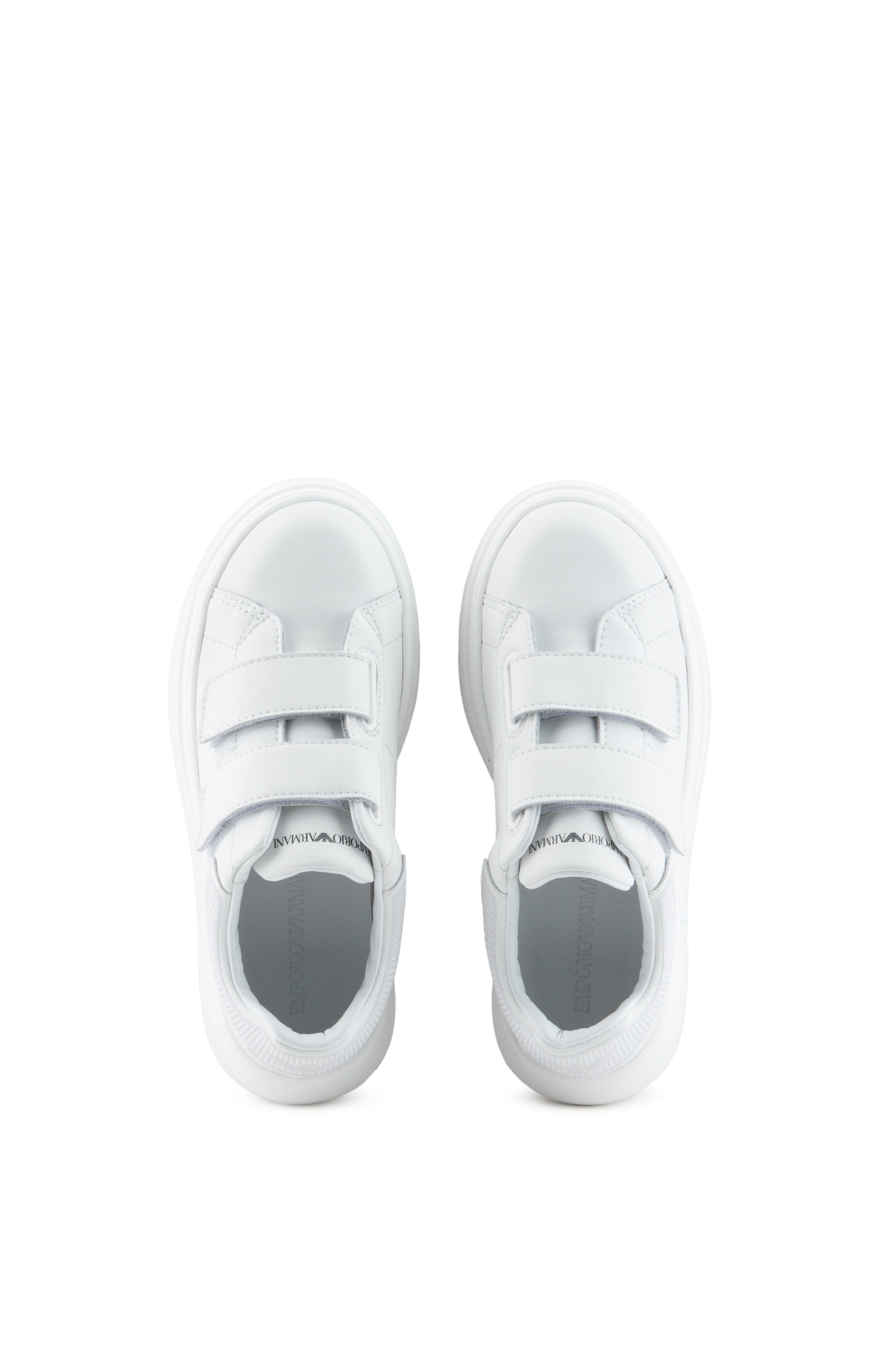 White Leather Velcro Sneakers