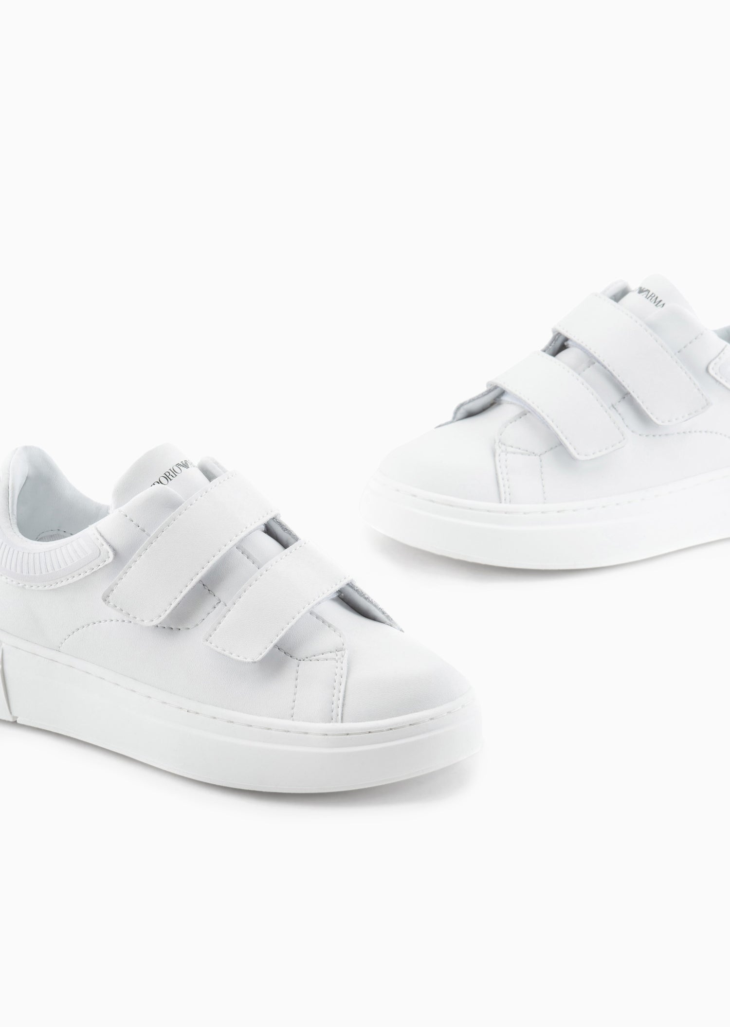 White Leather Velcro Sneakers