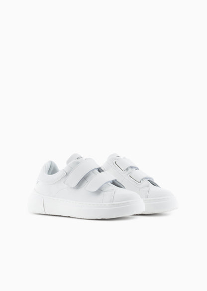 White Leather Velcro Sneakers