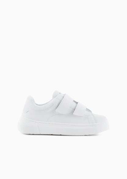 White Leather Velcro Sneakers