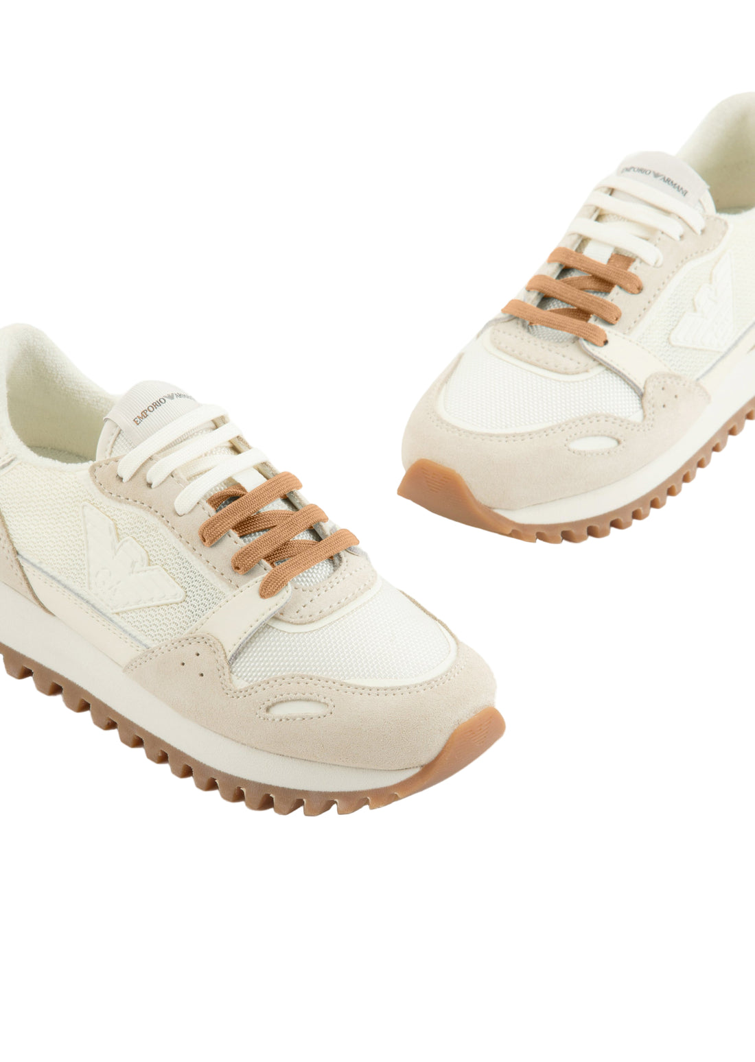 Cream & Tan Suede Sneakers