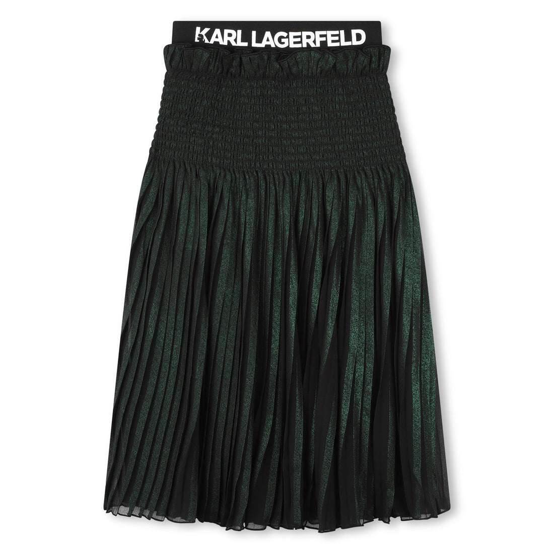 Midi Pleated Skirt with Iridescent Highlights