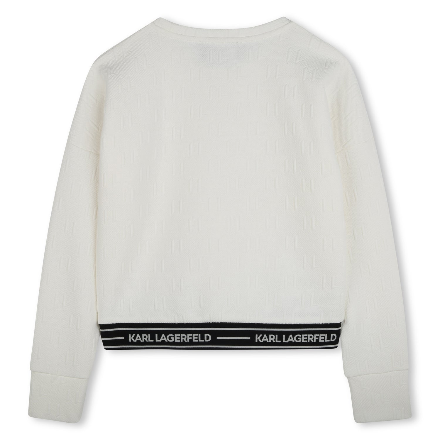 Textured Sweatshirt with Logo Hem