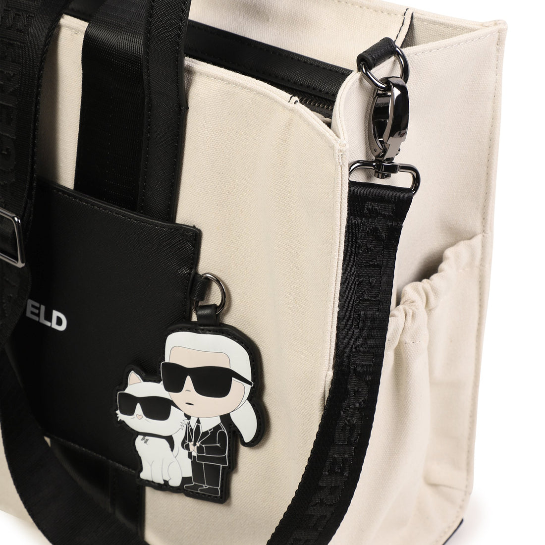 Designer Canvas Changing Bag with Karl & Choupette Badge