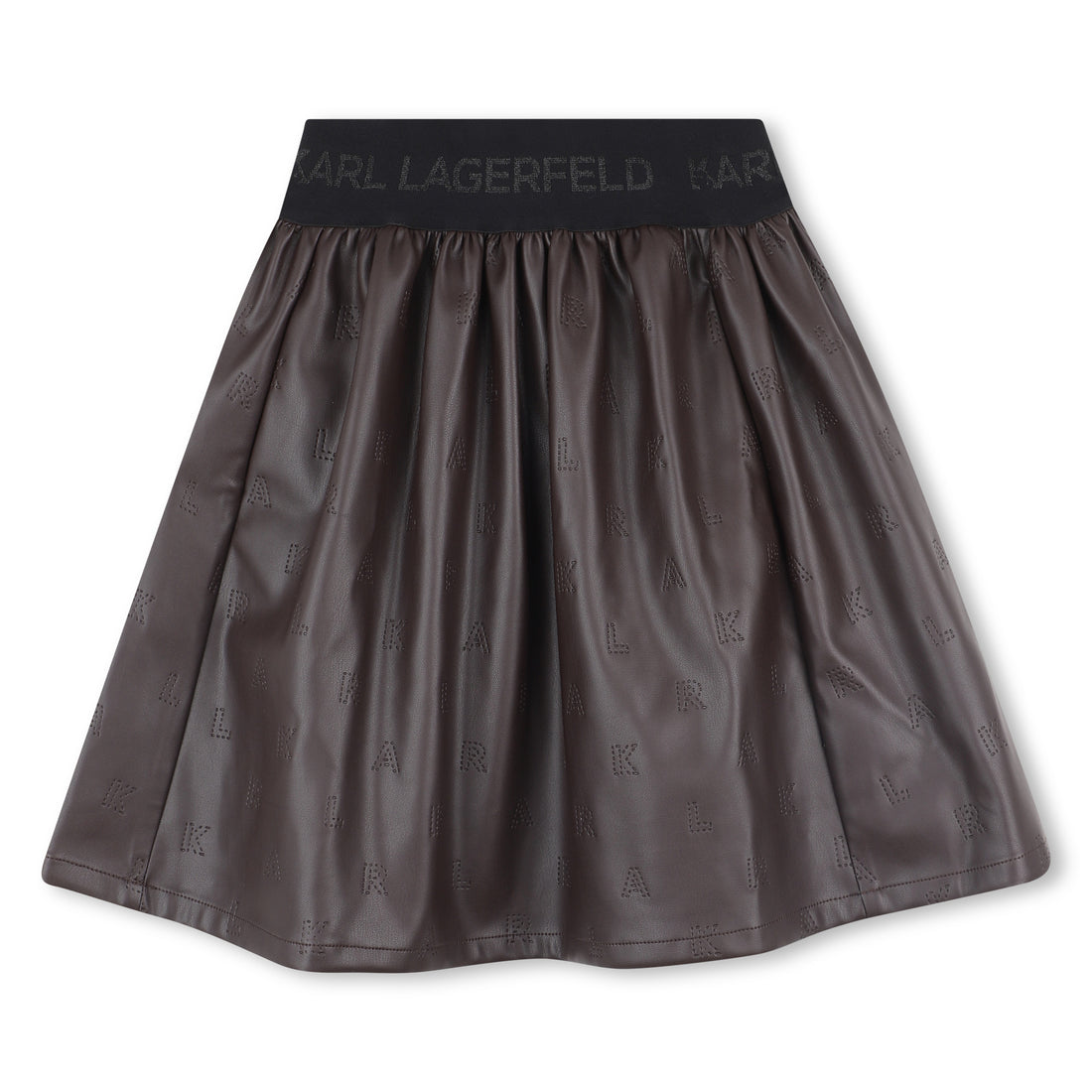 Girls Embossed Logo Skirt with Branded Elastic Waist