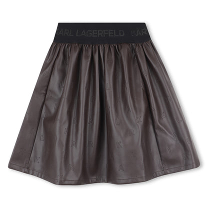 Girls Embossed Logo Skirt with Branded Elastic Waist