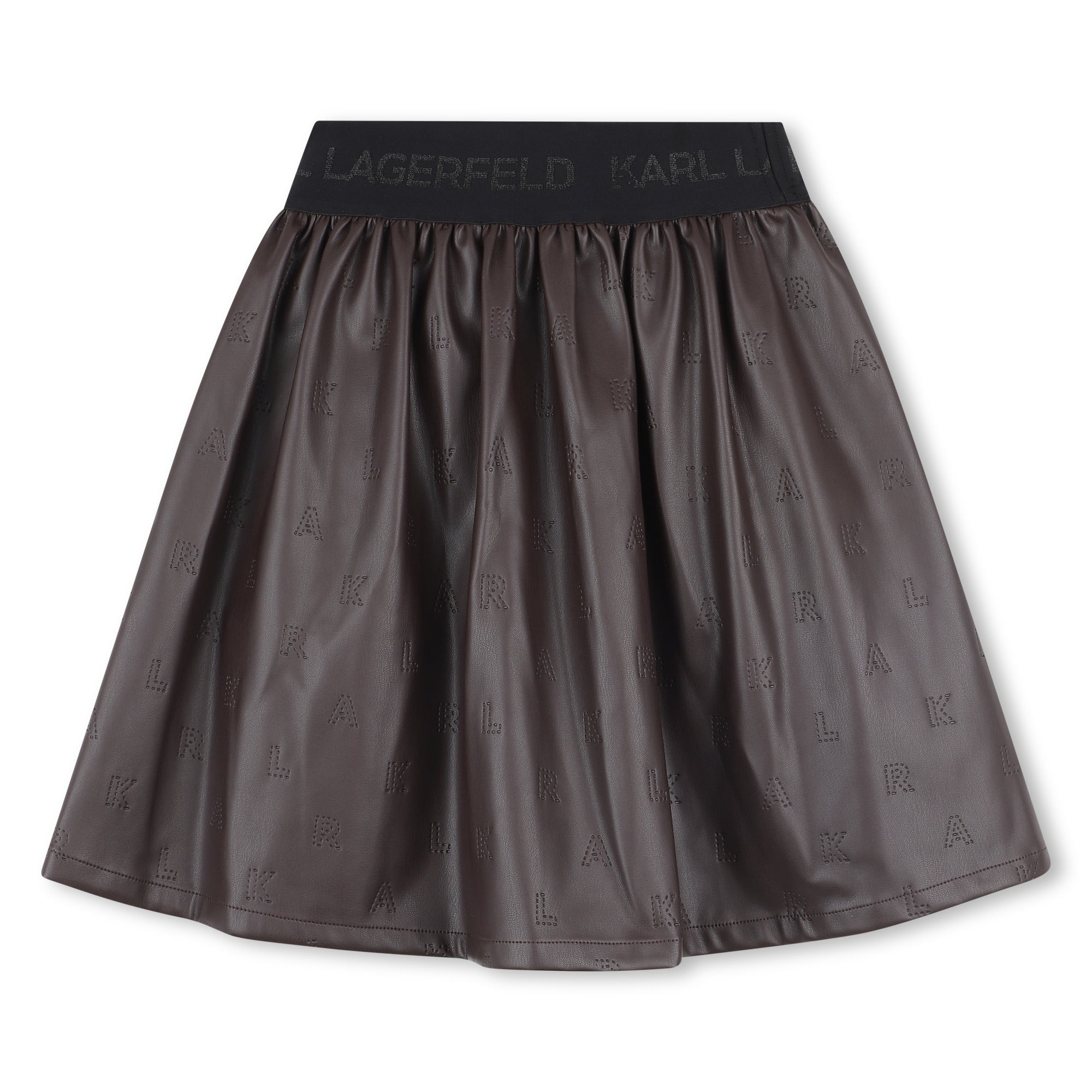 Girls Embossed Logo Skirt with Branded Elastic Waist