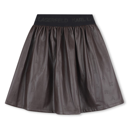 Girls Embossed Logo Skirt with Branded Elastic Waist