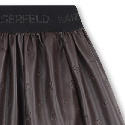 Girls Embossed Logo Skirt with Branded Elastic Waist