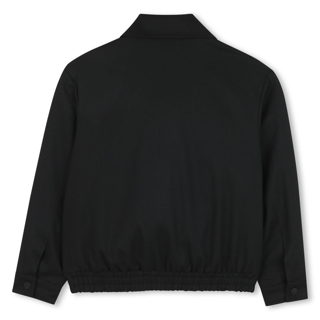 Zip-Up Jacket with Logo Tape Detail, Black