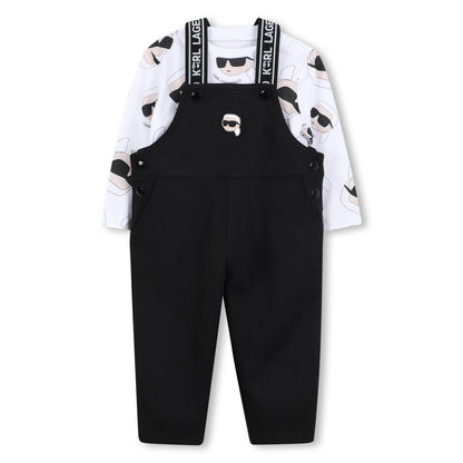 Baby Overall and Long Sleeve T-Shirt Set with Karl Lagerfeld Print