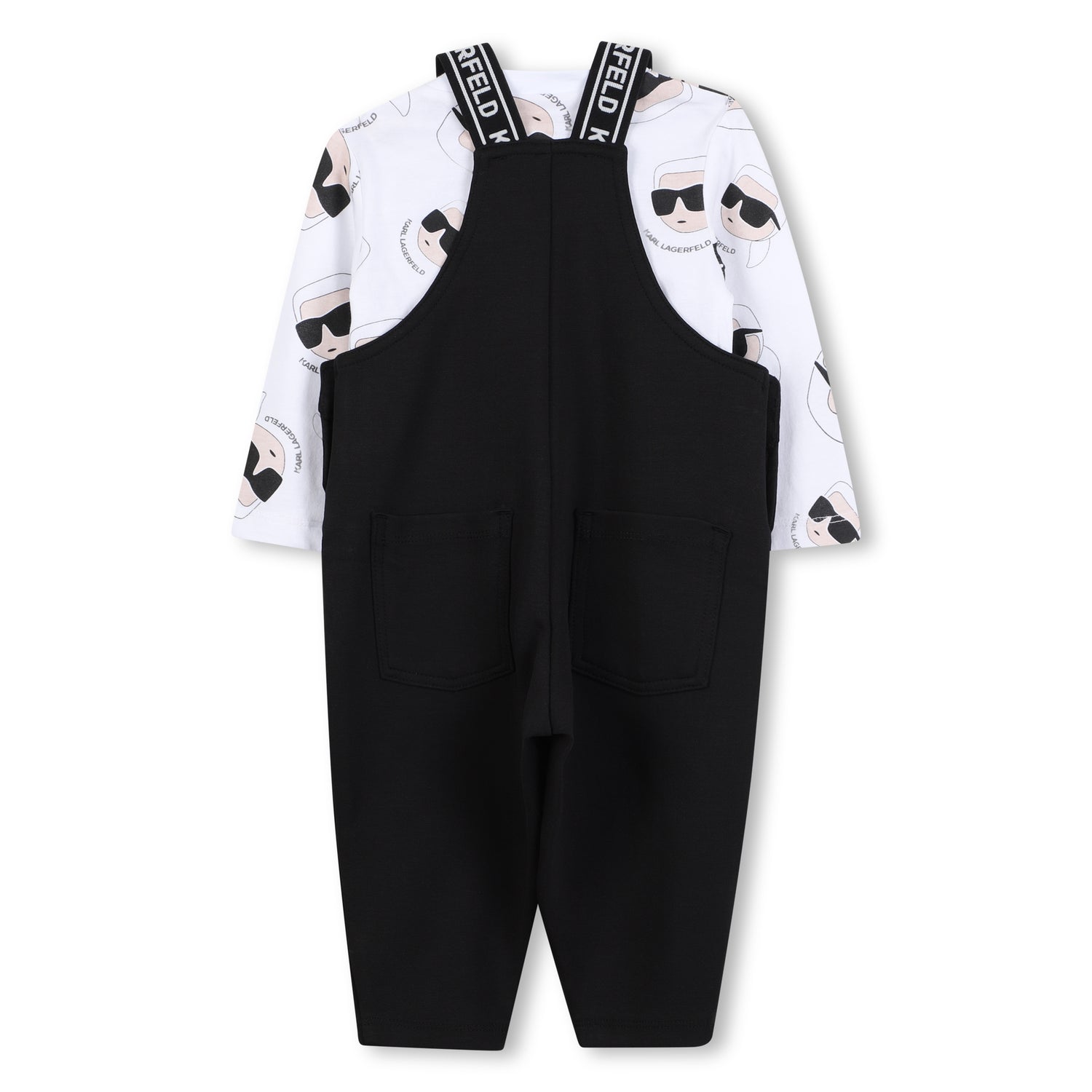Baby Overall and Long Sleeve T-Shirt Set with Karl Lagerfeld Print