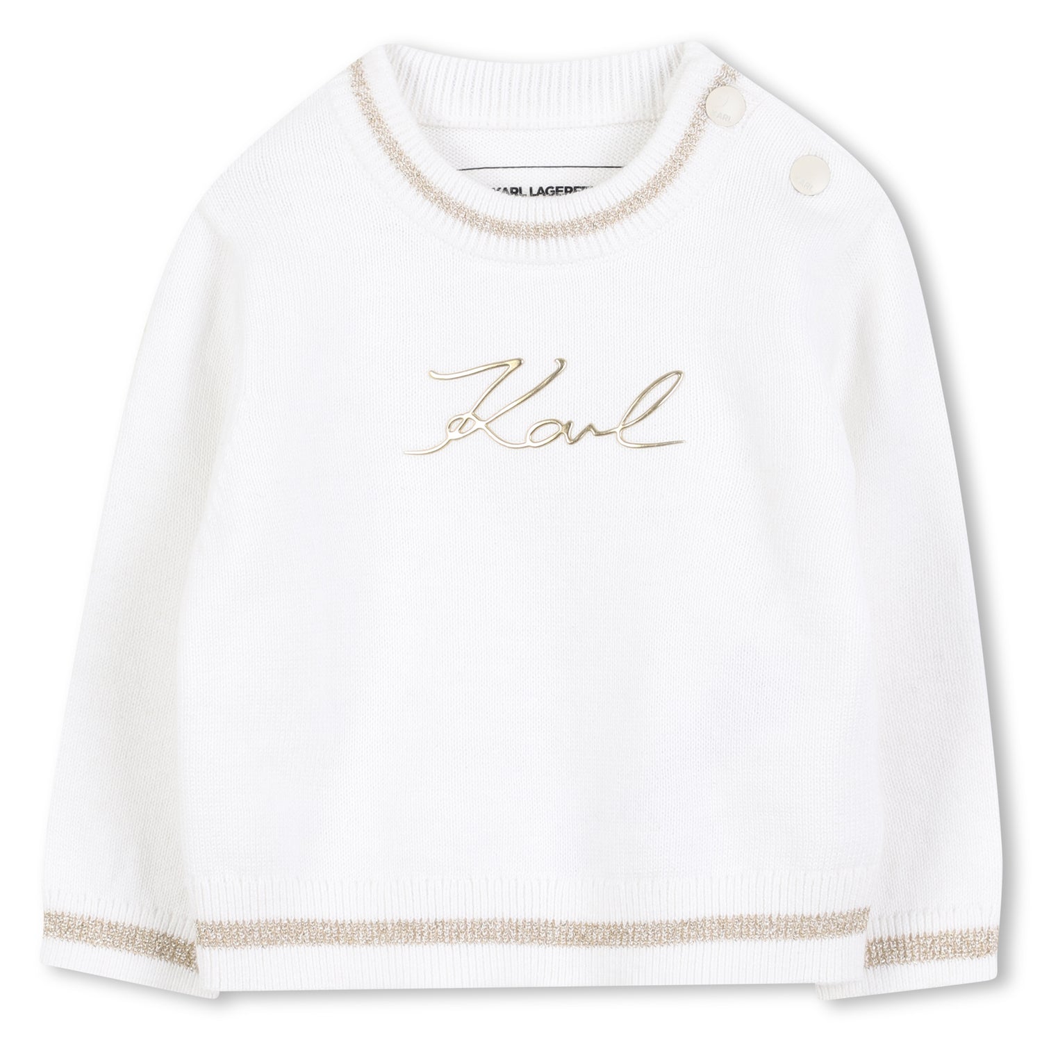 Baby Knitted Sweater and Leggings Set with Gold Signature Detail