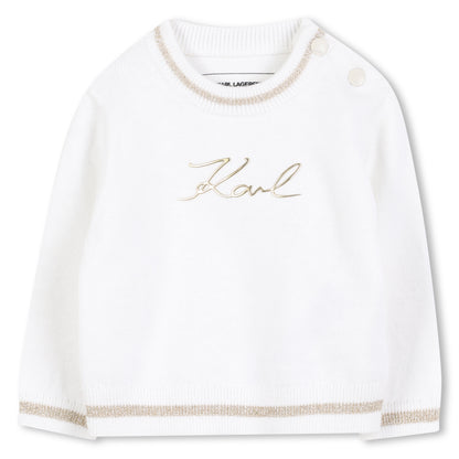 Baby Knitted Sweater and Leggings Set with Gold Signature Detail