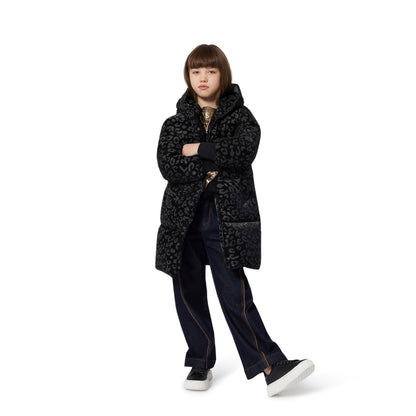 Girls Wide-Leg Denim Trousers with Embroidered Back Pocket