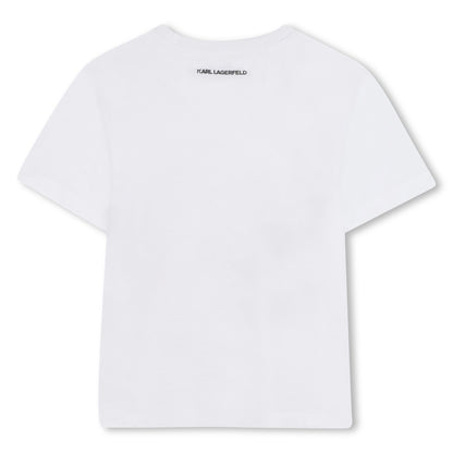 Short Sleeve Graphic Print T-Shirt, White-Pink