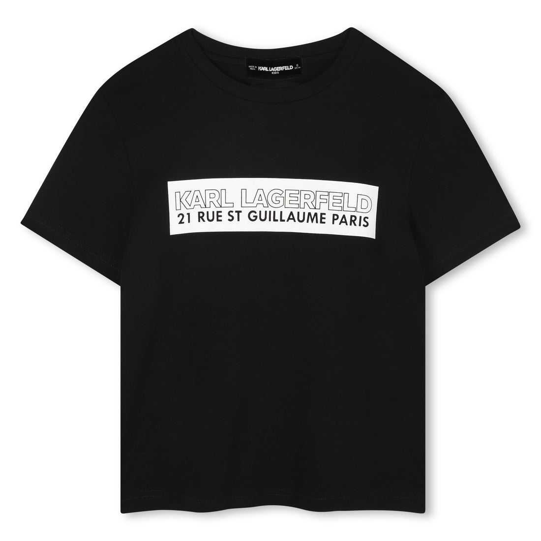 Short-Sleeve Organic Cotton Logo T-Shirt, White &amp; Black