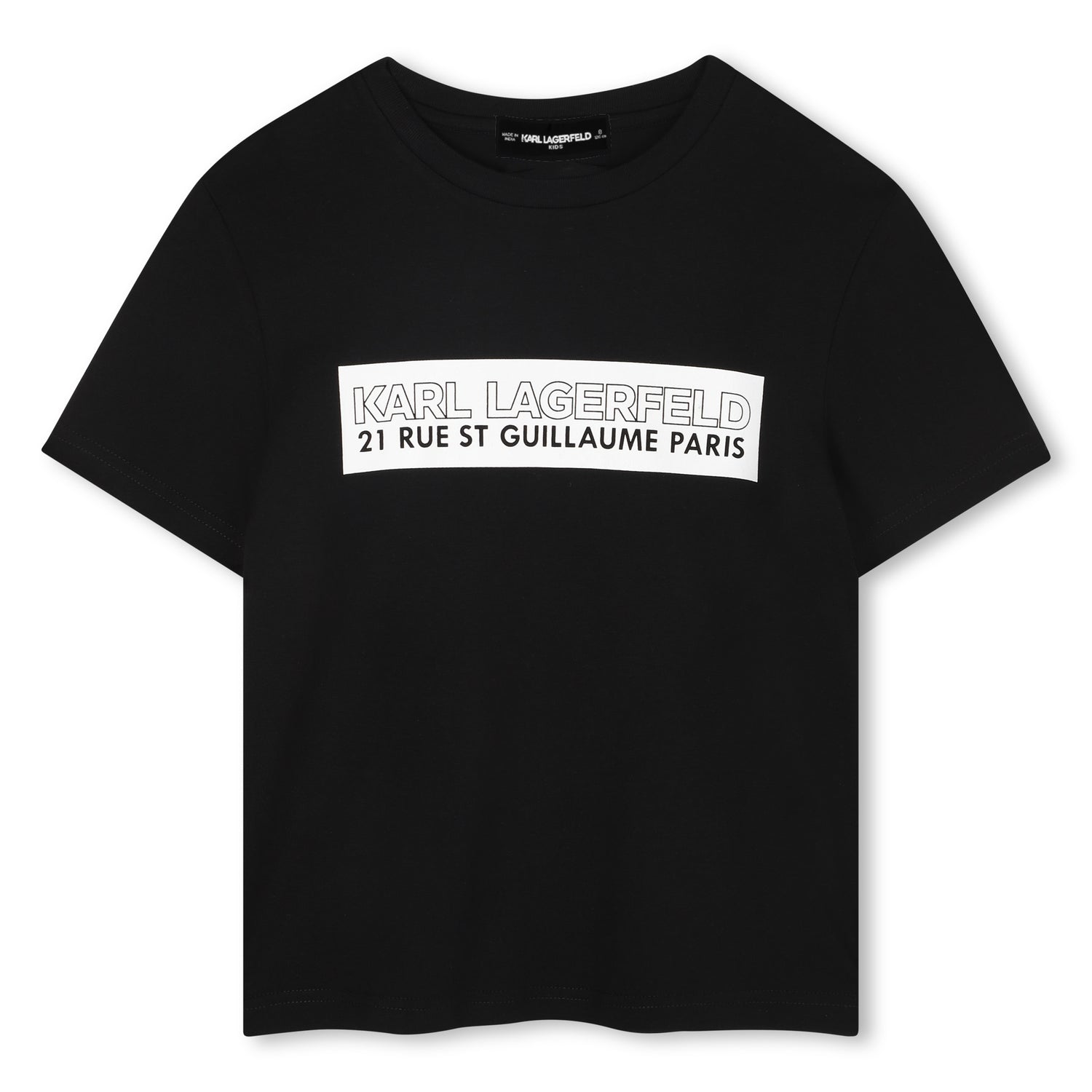 Short-Sleeve Organic Cotton Logo T-Shirt, White &amp; Black