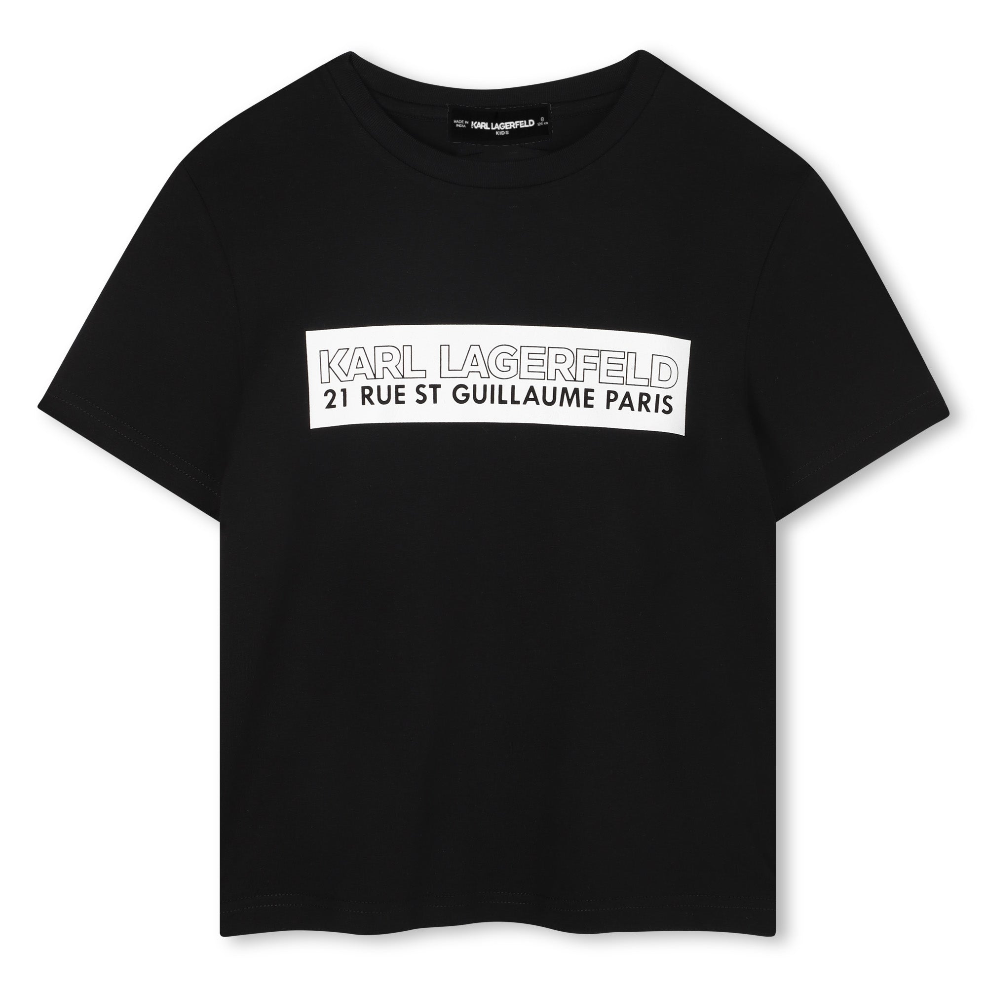 Short-Sleeve Organic Cotton Logo T-Shirt, White &amp; Black