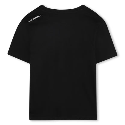 Short-Sleeve Organic Cotton Logo T-Shirt, White &amp; Black
