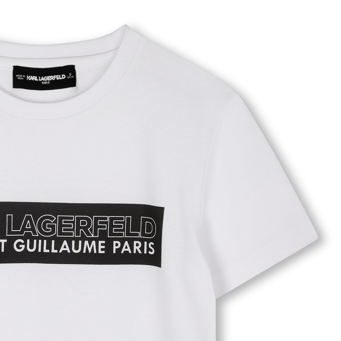 Short-Sleeve Organic Cotton Logo T-Shirt, White &amp; Black