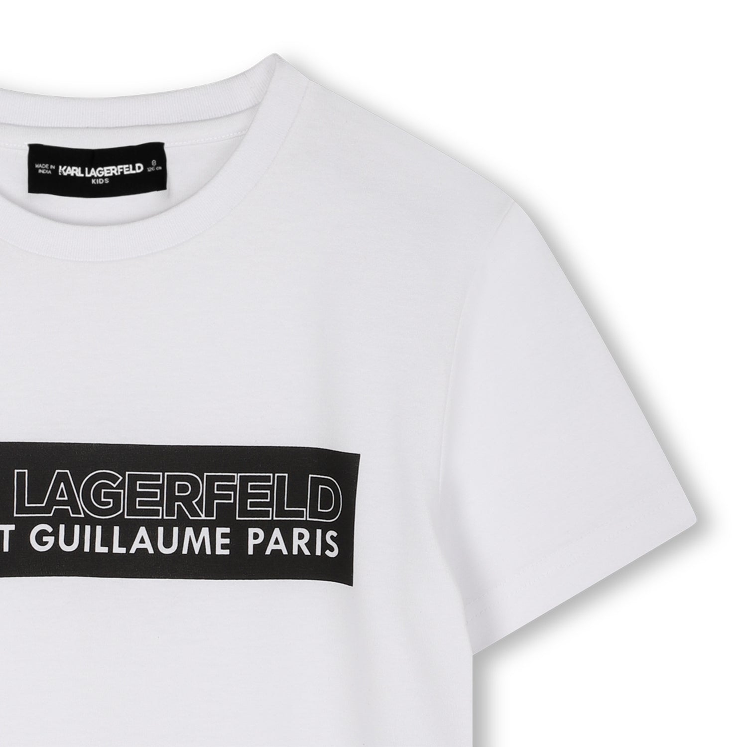 Short-Sleeve Organic Cotton Logo T-Shirt, White &amp; Black