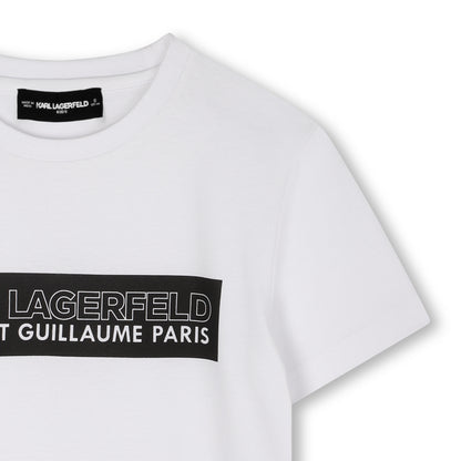 Short-Sleeve Organic Cotton Logo T-Shirt, White &amp; Black