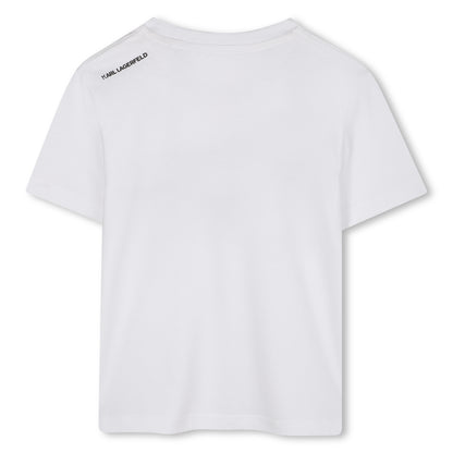Short-Sleeve Organic Cotton Logo T-Shirt, White &amp; Black
