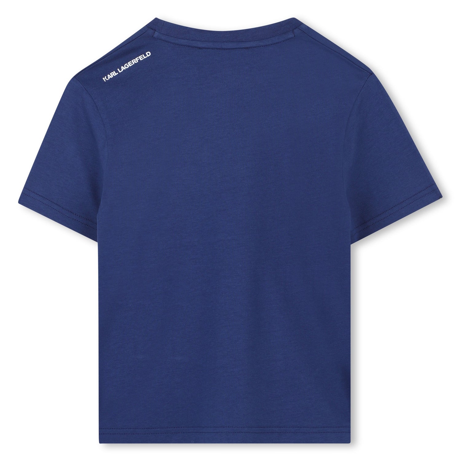 Blue Organic Cotton T-Shirt with Karl Lagerfeld Cartoon Print