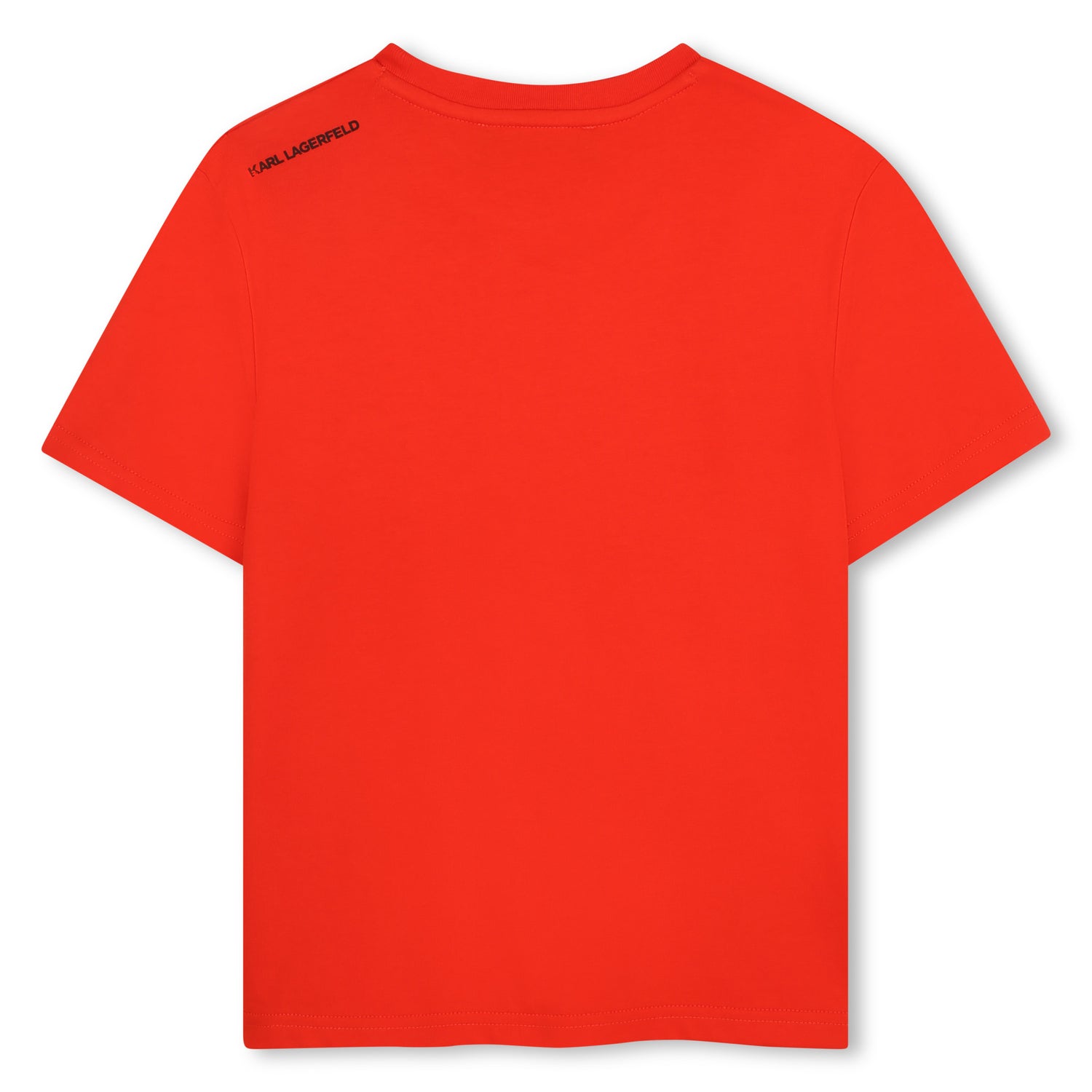 Red Organic Cotton T-Shirt with Karl Lagerfeld Front and Back Print