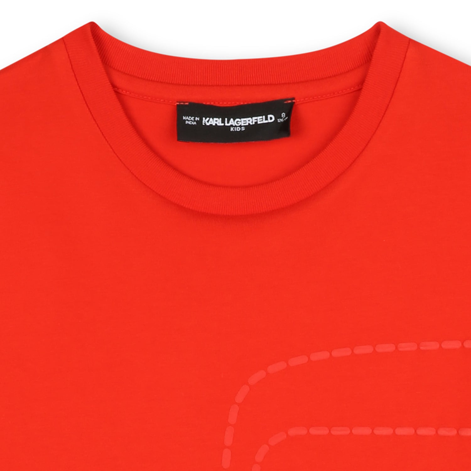 Red Organic Cotton T-Shirt with Karl Lagerfeld Front and Back Print