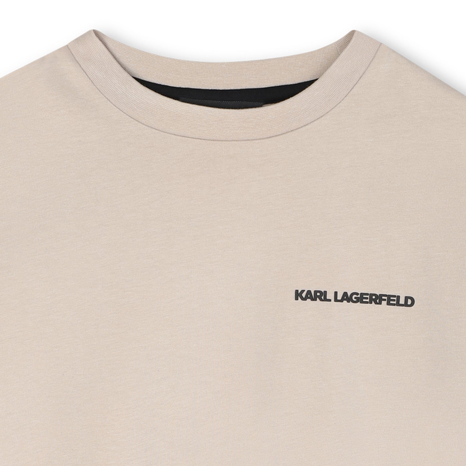 Kids beige short sleeve t-shirt with bold back graphic print