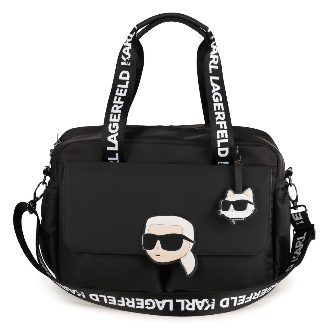 Black Changing Bag with Karl and Choupette Badges