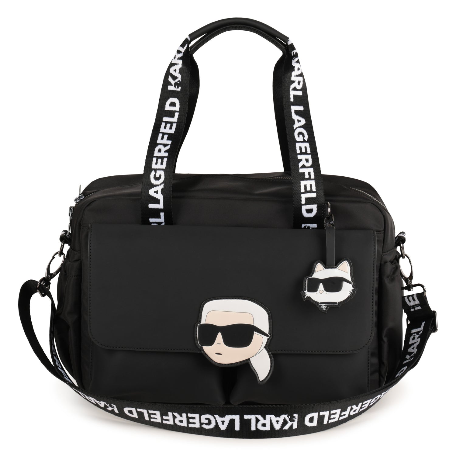 Black Changing Bag with Karl and Choupette Badges