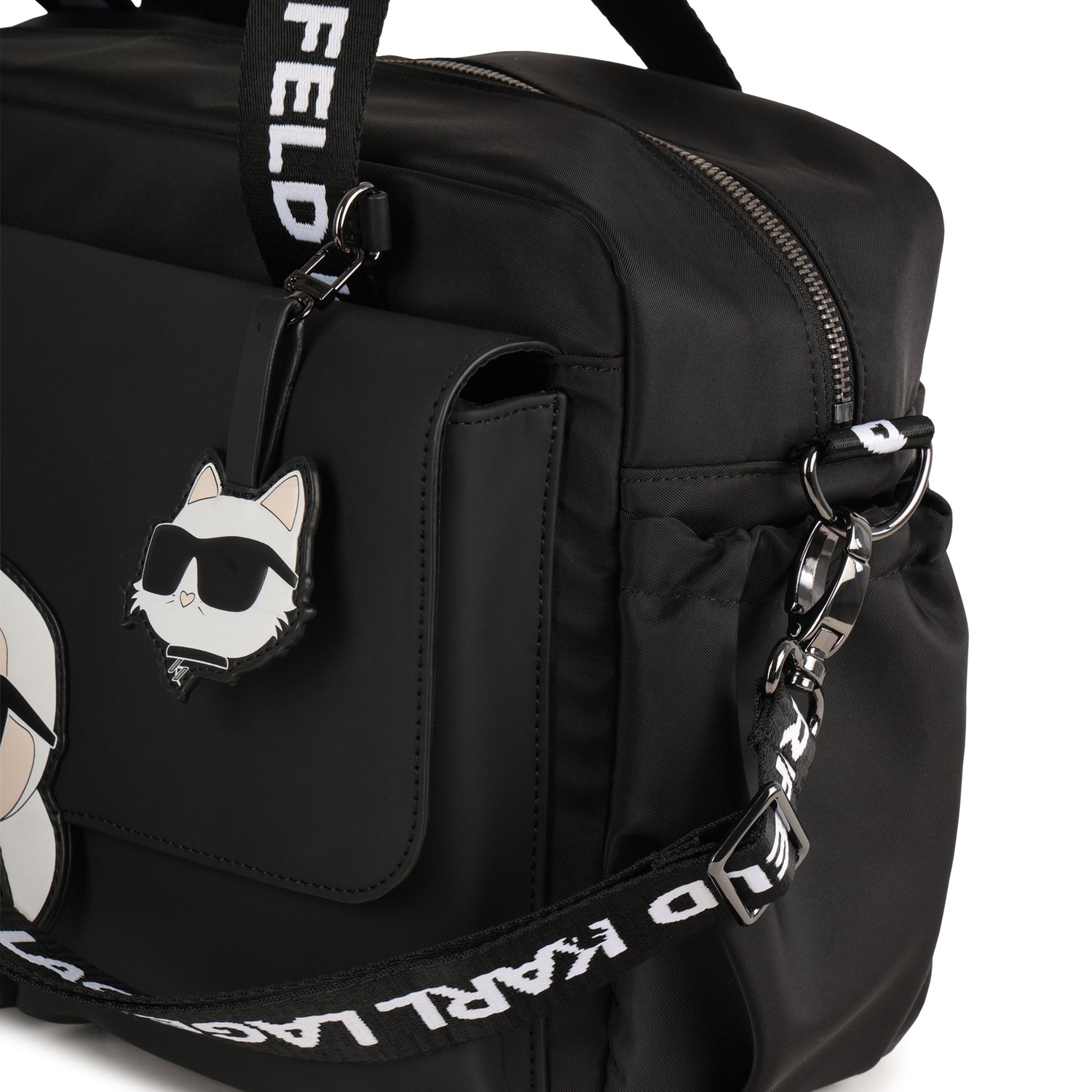 Black Changing Bag with Karl and Choupette Badges