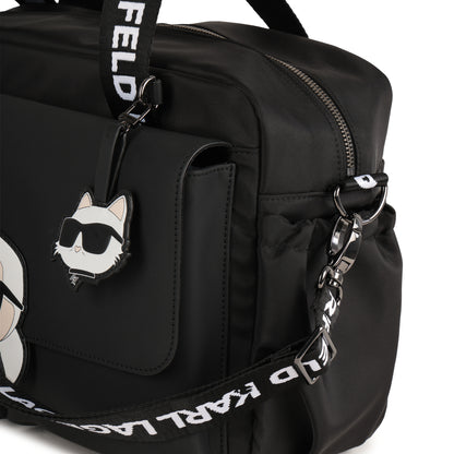 Black Changing Bag with Karl and Choupette Badges