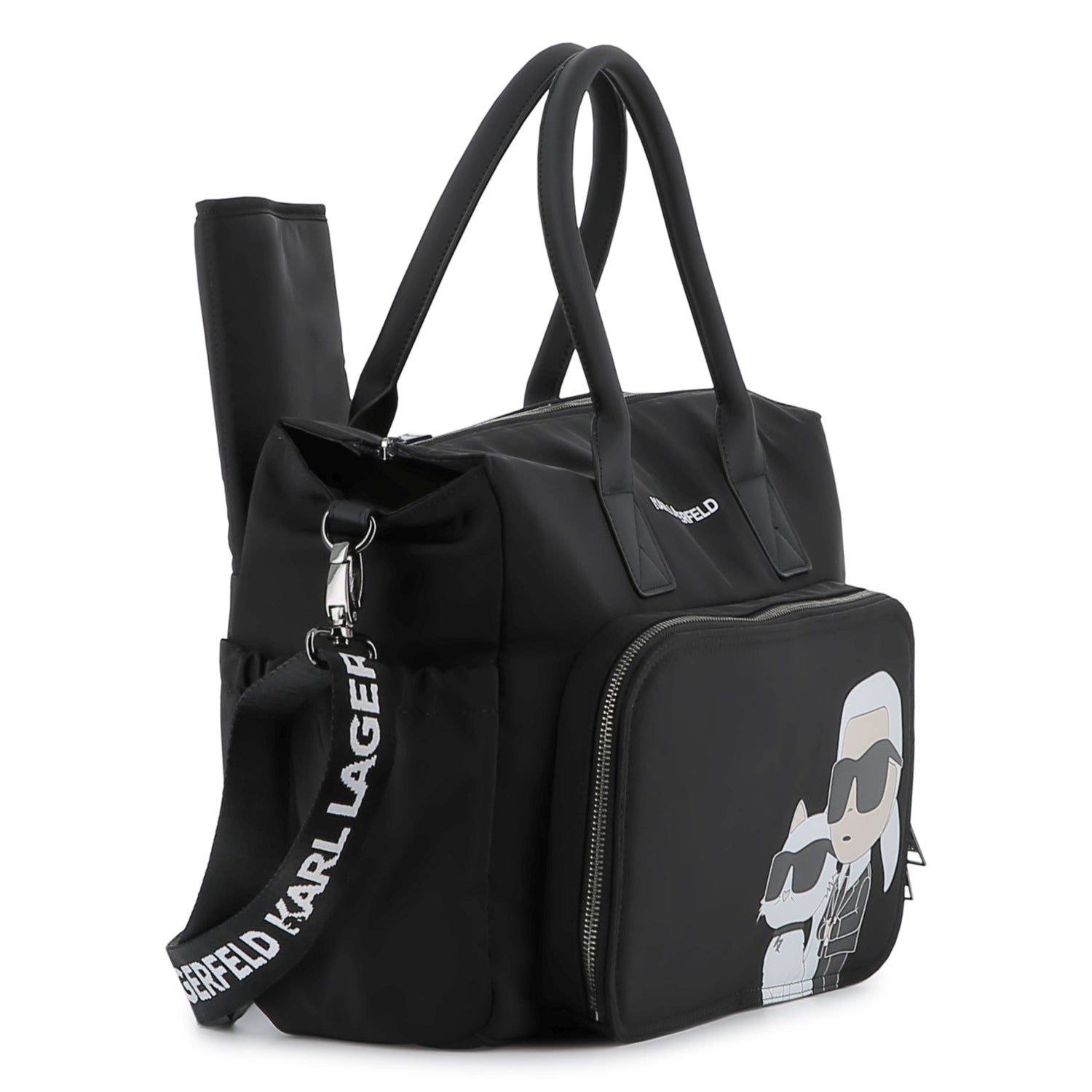 Black Changing Bag with Karl and Choupette Print