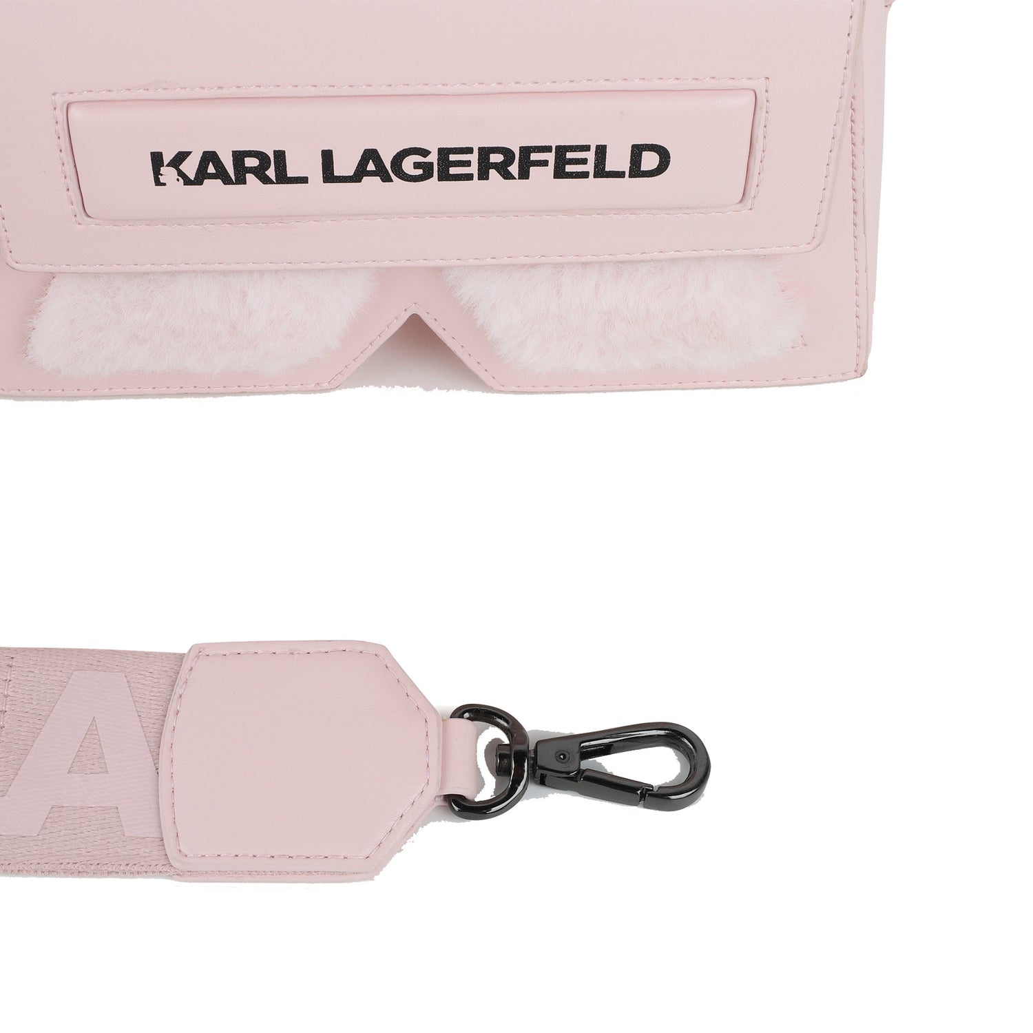 Mini Crossbody Bag with Faux Fur Detail, Light Pink