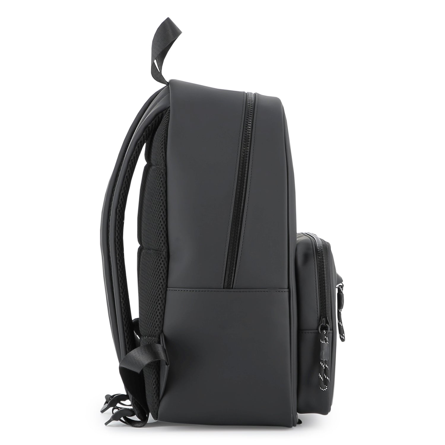 Charcoal Grey Backpack with Iconic Designer Motif and Multiple Pockets