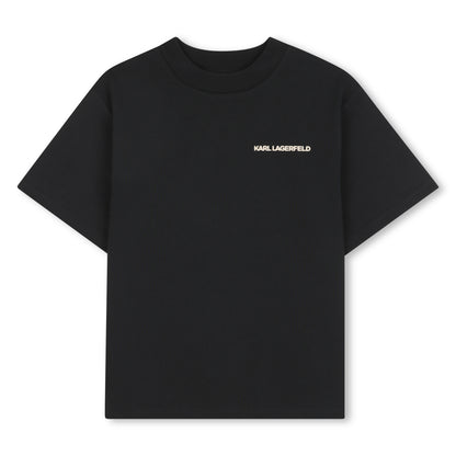 Black Short Sleeve T-Shirt with Karl Lagerfeld Graphic Back Print